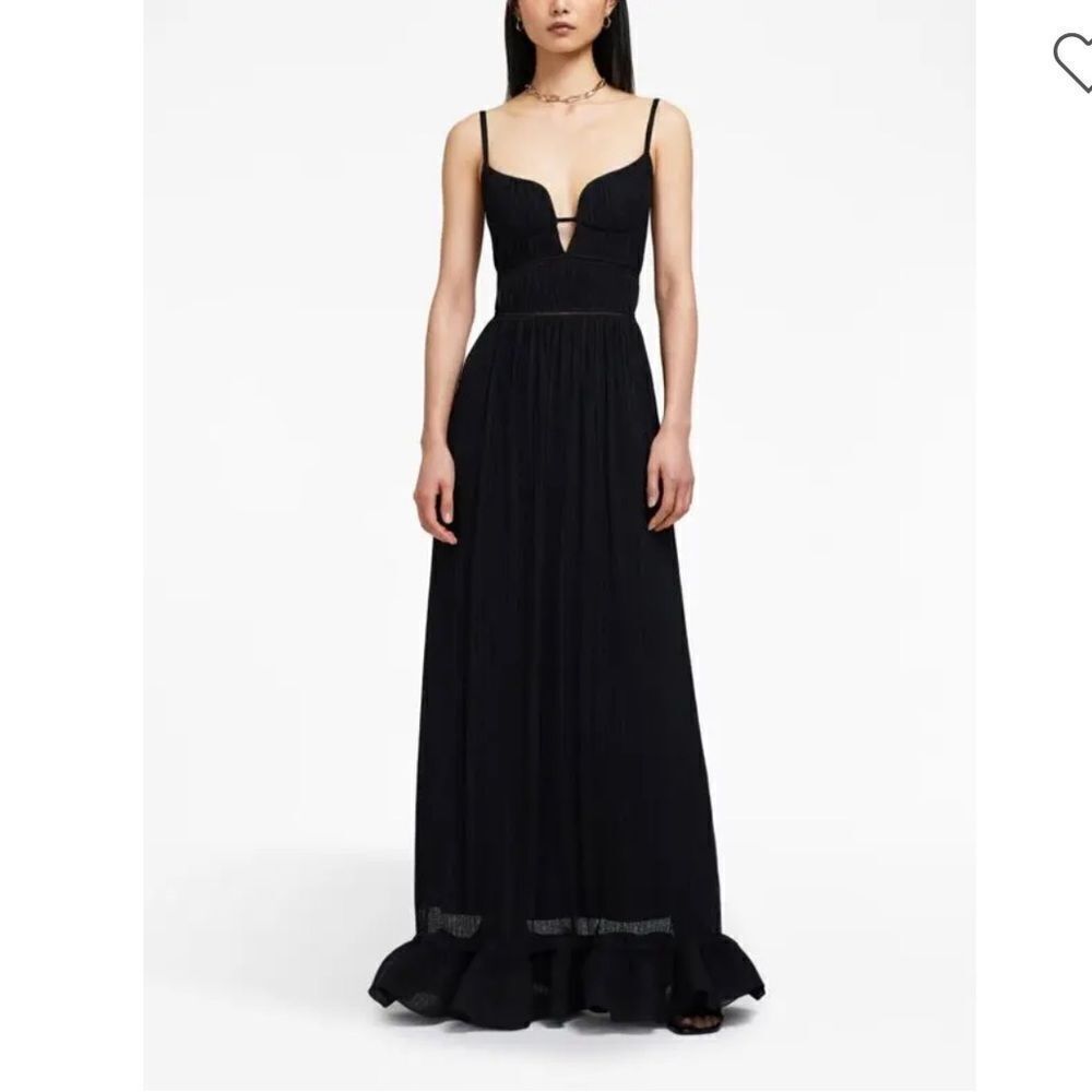 SIMKHAI Black Pleated Sleeveless Mermaid Maxi Gown | Size 4